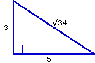 3  5 root(34) triangle