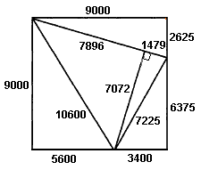 5 pyth tris in a square